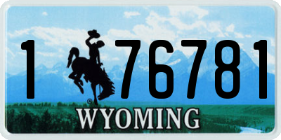 WY license plate 176781