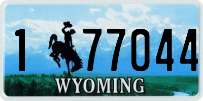 WY license plate 177044