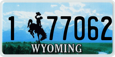 WY license plate 177062