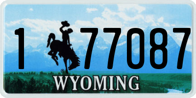 WY license plate 177087