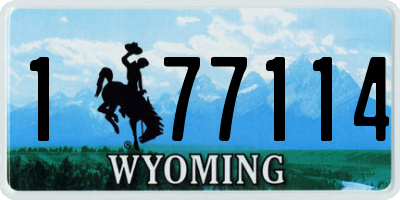 WY license plate 177114
