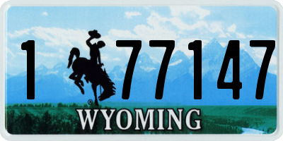 WY license plate 177147