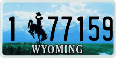 WY license plate 177159