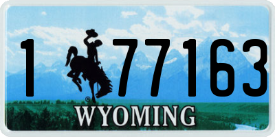 WY license plate 177163