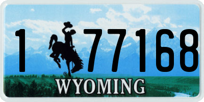 WY license plate 177168