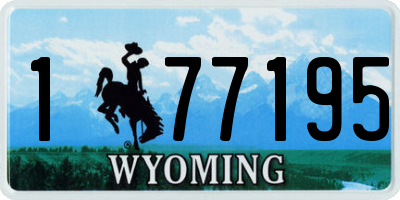 WY license plate 177195