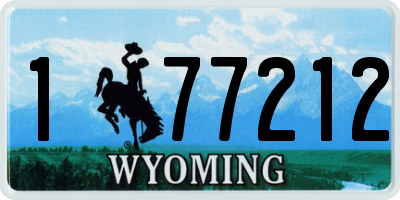 WY license plate 177212