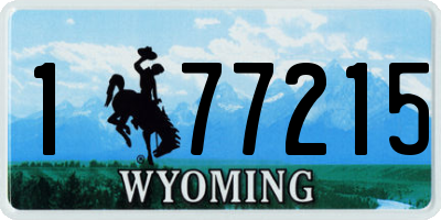 WY license plate 177215
