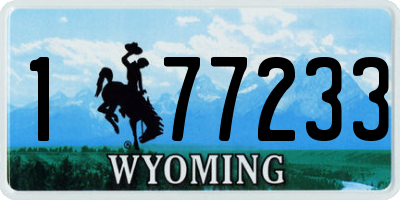 WY license plate 177233