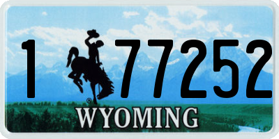 WY license plate 177252