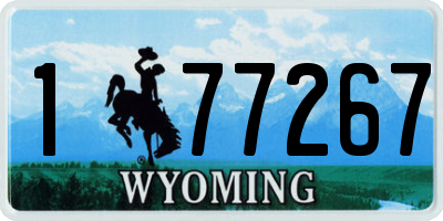 WY license plate 177267