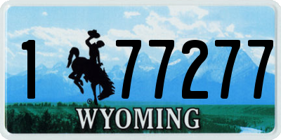 WY license plate 177277