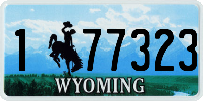 WY license plate 177323