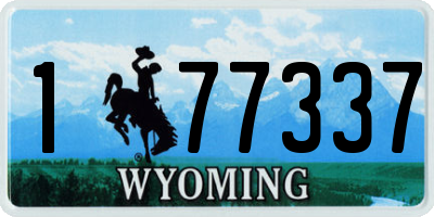 WY license plate 177337