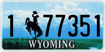 WY license plate 177351