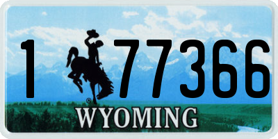 WY license plate 177366