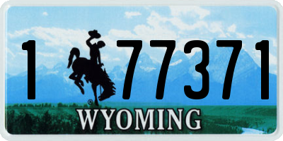 WY license plate 177371