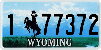 WY license plate 177372