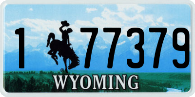 WY license plate 177379