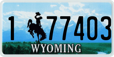 WY license plate 177403
