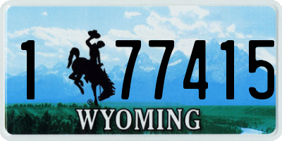 WY license plate 177415