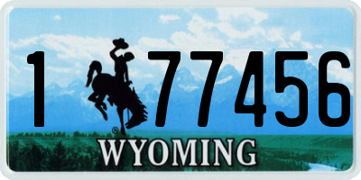 WY license plate 177456