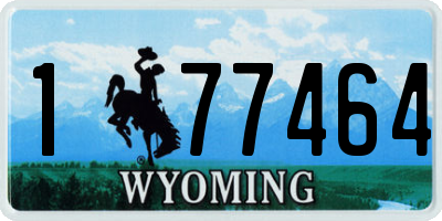 WY license plate 177464