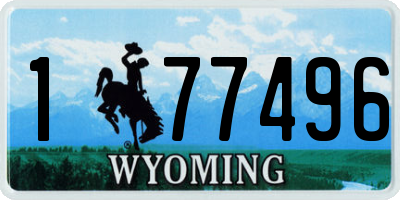 WY license plate 177496