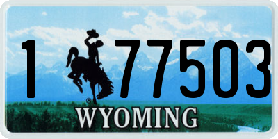 WY license plate 177503