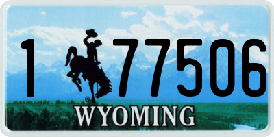 WY license plate 177506
