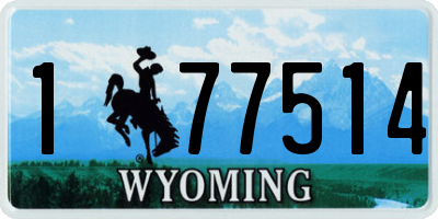 WY license plate 177514