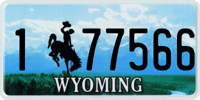 WY license plate 177566