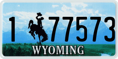 WY license plate 177573