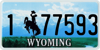 WY license plate 177593