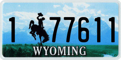 WY license plate 177611