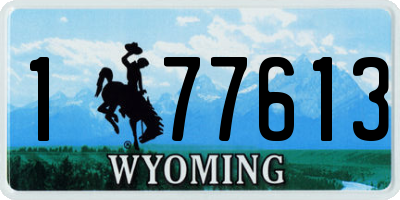 WY license plate 177613