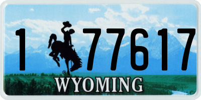 WY license plate 177617