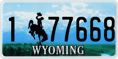WY license plate 177668