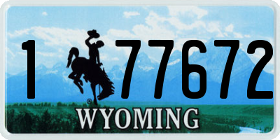 WY license plate 177672