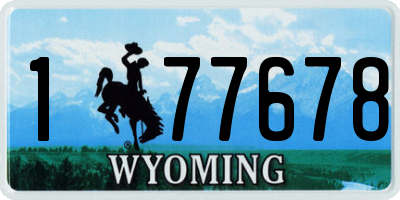 WY license plate 177678