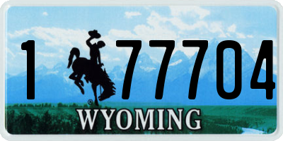 WY license plate 177704