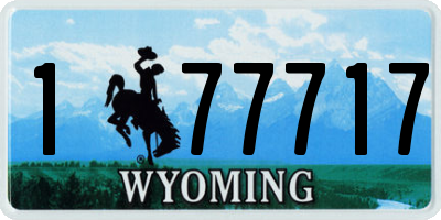 WY license plate 177717