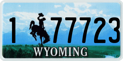 WY license plate 177723