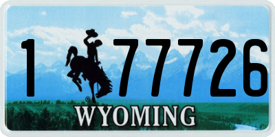 WY license plate 177726