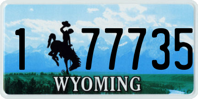 WY license plate 177735