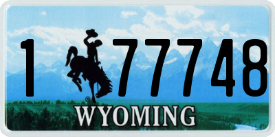 WY license plate 177748