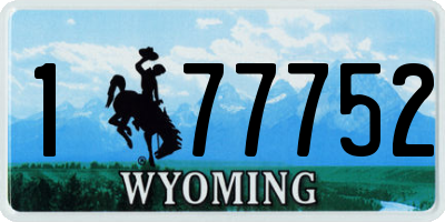 WY license plate 177752