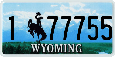 WY license plate 177755