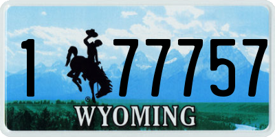 WY license plate 177757