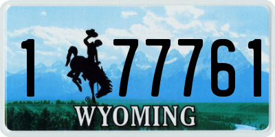 WY license plate 177761